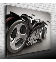 Siyah Concept Motosiklet Kanvas Tablo 50 x 70