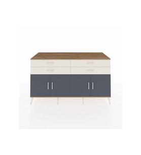 Kronos Konsol 2 Raflı 4 Çekmeceli 8 Kapaklı 176x59x99 Çam-Antrasit/Aytaşı