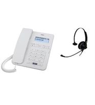 Karel TM145 Karel RJ9 Kulaklıklı Headset Telefon Beyaz