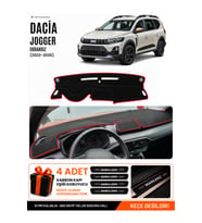 DACİA JOGGER EKRANSIZ (2022-2026) Uyumlu Torpido Örtüsü Torpido Kılıfı - Siyah Kırmızı