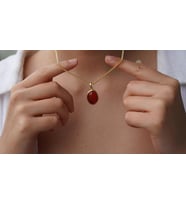 Nusret Kadın Kolye Hediye Gerçek Akik Taşlı Zincir Kolye
