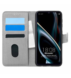 Microsonic Reeder P13 Blue Max 2021 128 GB Kılıf Fabric Book Wallet Gri