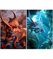 Prime 3D Ateş Ejderhası ve Su Ejderhası İkili Puzzle 200 Parça 10