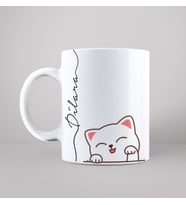 Sevimli Kedi Baskılı Kupa Kişiye Özel