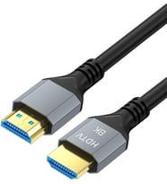 HDMI kablosu – 8K@60 Hz (Hızlı Ultra HD için ekstra bakır, 2K@240 Hz/4K@144 Hz/8K@60 Hz – HDMI 2.0 ile uyumlu, Ethernet ile yüksek hız, Blu-ray/PS5/Xbox serisi X) (Siyah - Silikon, 3 Metre)