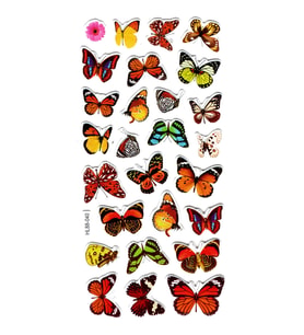 Sticker Kabartmalı Stiker Defter, Planlayıcı Etiket (HL88-040) - 17X9 cm - Kahverengi  Kelebekler