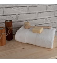 Pamuklu Yumuşak Waffle Bordürlü Renkli 60x110 cm El Yüz Havlusu Baveno (Krem)