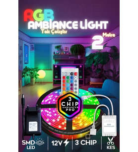 Şerit LED Rgb Led Tak Çalıştır 16 Renkli 4 Animasyonlu Tv Arkası Led Yatak Odası Led Bilgisayar Led 2metre
