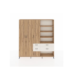 Arges Dolap 14 Raflı 4 Çekmeceli 4 Kapaklı 220x30x243 Çam-Çam/Aytaşı