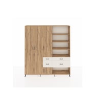 Arges Dolap 14 Raflı 4 Çekmeceli 4 Kapaklı 220x30x243 Çam-Çam/Aytaşı