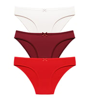 3 LÜ Paket Düz Renk M Beden Bikini Külot (Çok Renkli)
