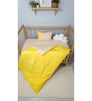 Baby Clime, 5 Parça Bebek Uyku Seti - Bulut Yastık Hediyeli - 90x130 Yorganlı (Sarı)