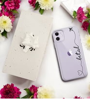 Uçaklı Kuyruk Tasarımlı Kişiye Özel Şeffaf Telefon Kılıfı (Tüm Telefon Modelleri Mevcuttur.) - Hediye Kutulu
