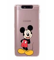 Samsung Galaxy A80  Kamera Korumalı  Kapak Mickey Mouse Tasarımlı  Şeffaf Kılıf