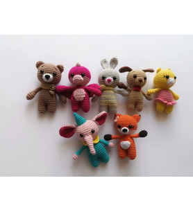 Sevimli Tayfa Maskot Takımı Amigurumi Organik Oyuncak
