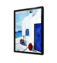 Santorini Çerçeveli Cam Tablo