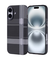 Lexroo iPhone 16 Kılıf M-safe Şarj Özellikli Karbon Fiber Görünümlü Nekst Kılıf - Gri-Siyah
