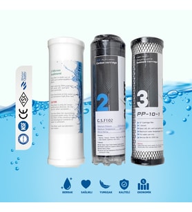 SU ARITMA CİHAZI KARTUŞLU EKONOMİL  3 LÜ FİLTRE SETİ