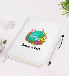 BK Gift Kişiye Özel Paskalya Bayramı Beyaz Defter ve Kalem Seti-9