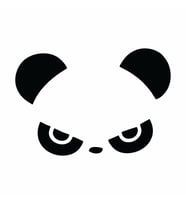 Kızgın Panda Araba Sticker siyah 20x14 CM (Siyah)