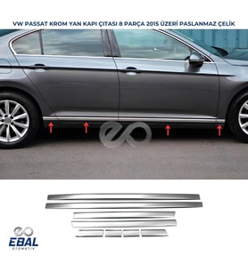 VW Passat B8.5 Krom Yan Kapı Çıtası 8 prç. 2019 ve üzeri P.Çelik