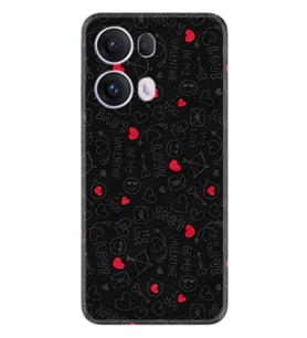 Oppo Reno 13 Pro Kılıf Boutique Baskılı Resimli Siyah Kalp ve Ok Pcode -064
