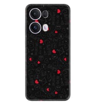 Oppo Reno 13 Pro Kılıf Boutique Baskılı Resimli Siyah Kalp ve Ok Pcode -064