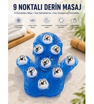 9 Bilyeli El Şeklinde Omuz Bacak Masaj Aleti Masaj Eldiveni Giyilebilir Plastik Vücut Sıkılaştırıcı