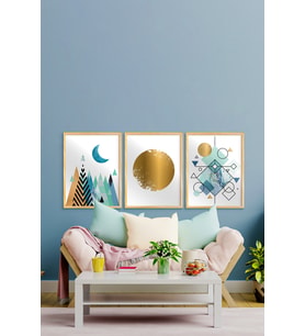 Ahşap Çerçeveli  Modern Minimal Tablo Çerçeveler Dekorasyon  Ahşap Çerçeve (Natural)