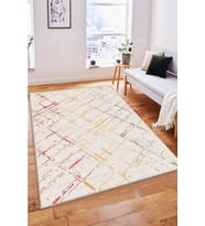 Yeşil Sarı Tarçın Spor Kaymaz Tabanlı Dekoratif Halı CZ09 - 100 x 160 cm