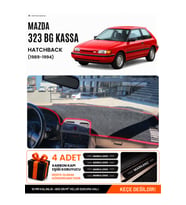 e-biz MAZDA 323 HATCHBACK BG KASA (1991-1995) Uyumlu Torpido Örtüsü - Siyah-Kırmızı - MA005