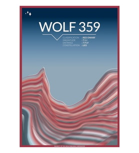 Wolf 359 Uzay Poster Tablo Ahşap Poster Dekoratif