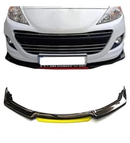 Peugeot 307 Sarı Renkli Şeritli Dilli Ön Lip 4 Prç Parlak Siyah ABS