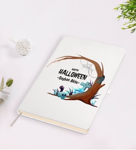 BK Gift Kişiye Özel Happy Halloween Tasarımlı Beyaz Defter-17