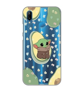 Huawei P20 Lite Uyumlu Baby Yoda Desenli Şeffaf Telefon Kılıfı