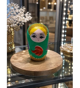 Matruşka El Boyaması Orta Boy Dekoratif Biblo Takı Saklama Kutusu 9.5 cm
