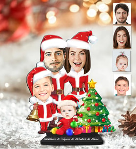 Kişiye Özel Yılbaşı Aile Ahşap Biblo-4