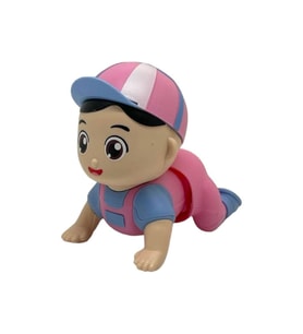 Kutulu Pilli Emekleyen Kasketli Pembe Bebek 11 Cm
