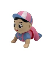 Kutulu Pilli Emekleyen Kasketli Pembe Bebek 11 Cm