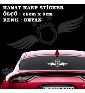 H Harf kanat yazı sevgili adı sembol logo - otomobil motosiklet kask cam araba uyumlu sticker kişiye özel etiket