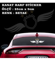 H Harf kanat yazı sevgili adı sembol logo - otomobil motosiklet kask cam araba uyumlu sticker kişiye özel etiket