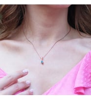 Göz Nazar Boncuklu Rose Gold Kaplama Gümüş Kolye