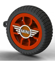 Mini Cooper Logolu İkonik Araba Anahtarlığı (Kırmızı)