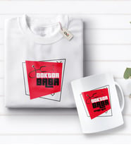 BK Gift Kişiye Özel Doktor Baba Tasarımlı Beyaz Tişört ve Kupa Seti-1 (Model 1)