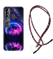 Tecno Spark 6 6 Go 8C 8 Pro 7 7 Pro Kılıf Boyun Asklı Rasta Silikon Star Planet 1652