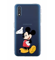 Samsung Galaxy A01  Kamera Korumalı Kapak Mickey Mouse Tasarımlı  Şeffaf Kılıf