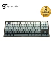 GameRaider Force87 Black Gray Gradient Jixian Red Switch Hotswap RGB Kablosuz Türkçe Mekanik Gaming Klavye – 2 Yıl Birebir Değişim Garantili