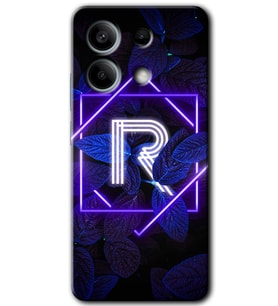 Xiaomi Redmi Note 13 5G Kılıf HD Desen Baskılı Kılıf - Dark Neon Yaprak R Harfi