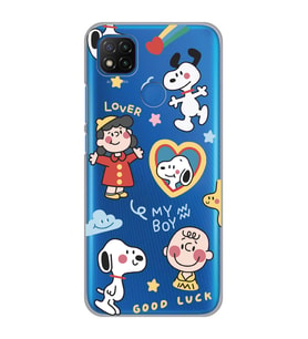 Xiaomi Redmi 9C / 10A Uyumlu Snoopy Tasarımlı Şeffaf Telefon Kılıfı