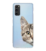 Samsung Galaxy S20 Uyumlu Kamera Korumalı Kapak Catface Tasarımlı  Şeffaf Silikon Kılıf
